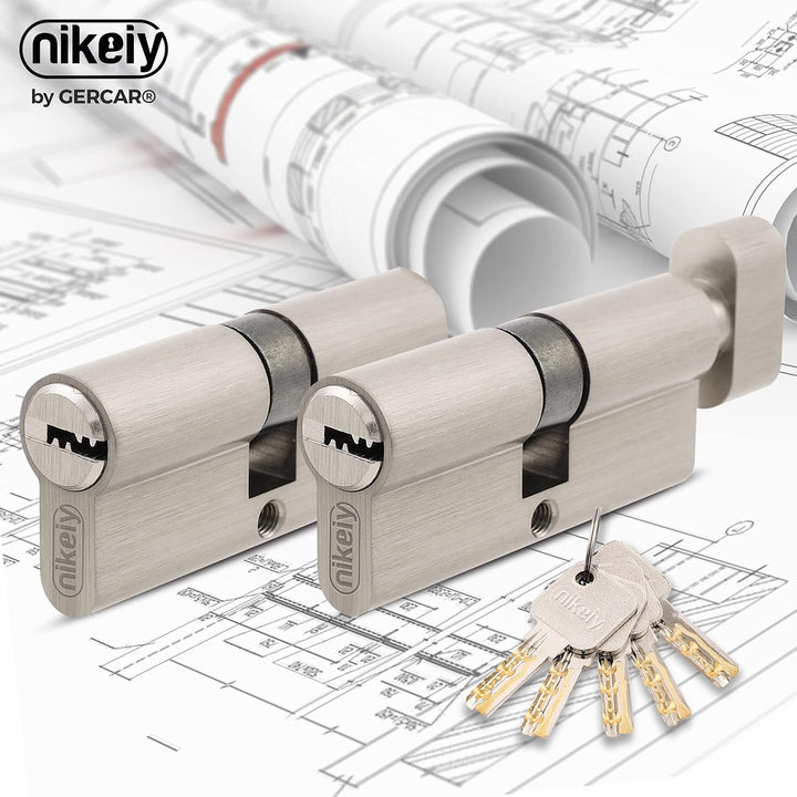 GERCAR Pro Gleichschliessend 1 Knaufzylinder 40/40 Set 1x Schliesszylinder mit Knauf inkl. 5 Schlüss
