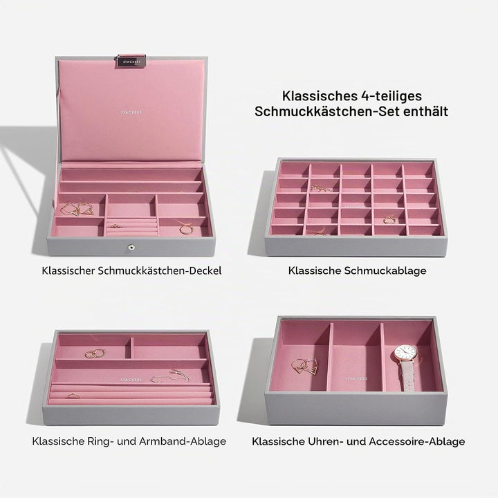 Stackers Grau Rosa Klassisch Schmuckschatulle - 4 Dove Grey/Rose, Dove Grey/Rose
