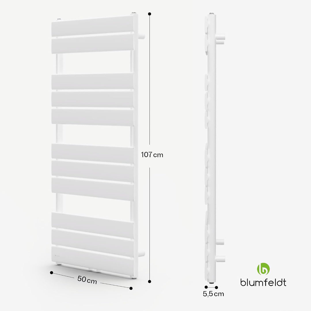 Blumfeldt Badheizkörper, Design Heizkörper Flach, Sparsamer Flachheizkörper Vertikal, 509 Watt Warmw