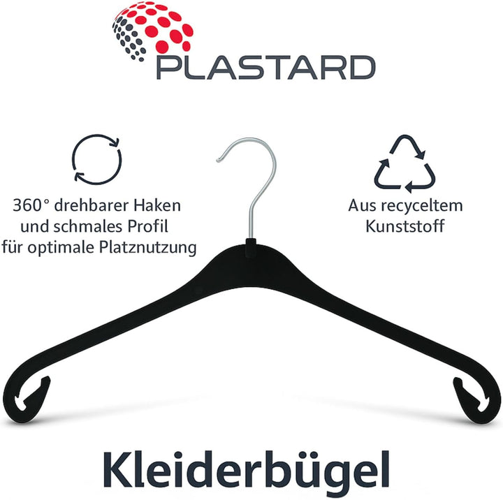 Plastard NA47 Extra-Breite Kleiderbügel 20er Set – 47cm, für XL-Grössen, Mäntel & Anzüge, Jacken, Bu