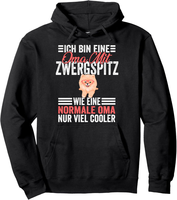 Oma Grossmutter Zwergspitz Pomeranian Pullover Hoodie