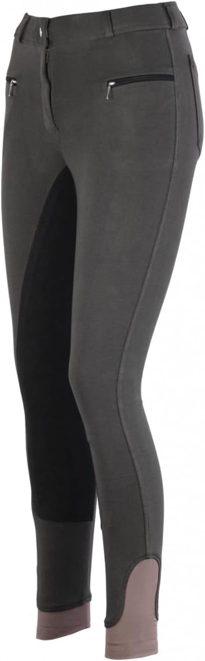 RL24 Damen Reithose Vollbesatz Flex BASICLINE 52 Dunkelgrau/Schwarz, 52 Dunkelgrau/Schwarz