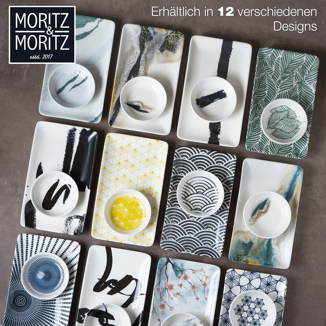 Moritz &amp; Moritz Sushi Geschirr Set für 2 Personen - 10 Teile - Sushi Servierset mit 2x Sushi-Teller,