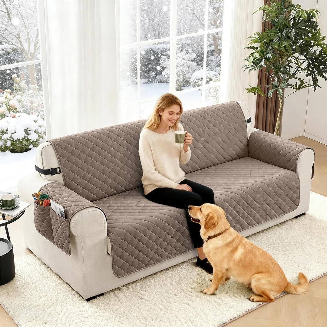 TAOCOCO Sofa Überzug, Sofabezug Wasserdicht Mit Gummiband，Wohnzimmer Anti-Rutsch Gepolsterter Sofasc