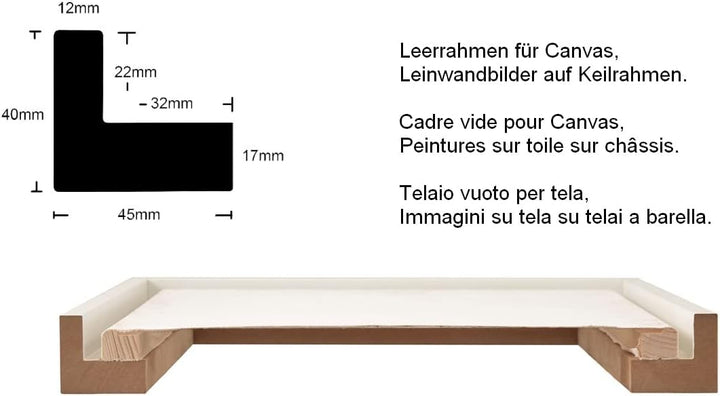 rahmengalerie24 Schattenfugenrahmen 61x91,5 cm (POSTERFORMAT) Stahl für Leinwand Bilderrahmen Keilra