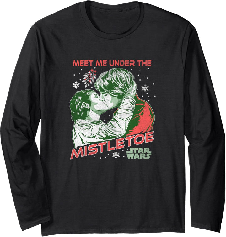 Star Wars Christmas Han Solo & Leia Kiss Under The Mistletoe Langarmshirt