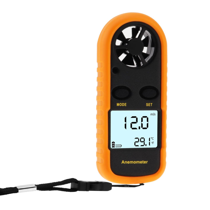 Handheld Anemometer, Digitaler Windgeschwindigkeitsmesser, Mini LCD Display Anemometer mit Schutzhül
