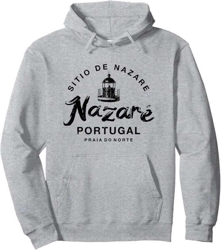 Nazare Portugal Surfen Weinlese Pullover Hoodie
