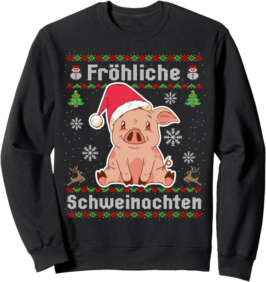 Frohe Schweinachten Weihnachten Ugly Christmas Schwein Sweatshirt