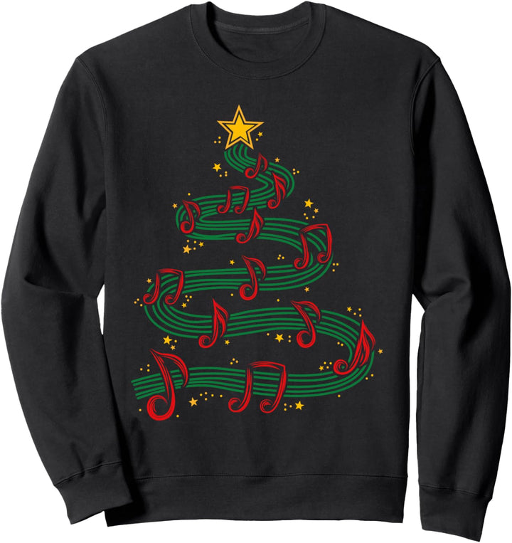 Weihnachtsbaum Musiknoten Lied Musiker singen Weihnachtsli Sweatshirt