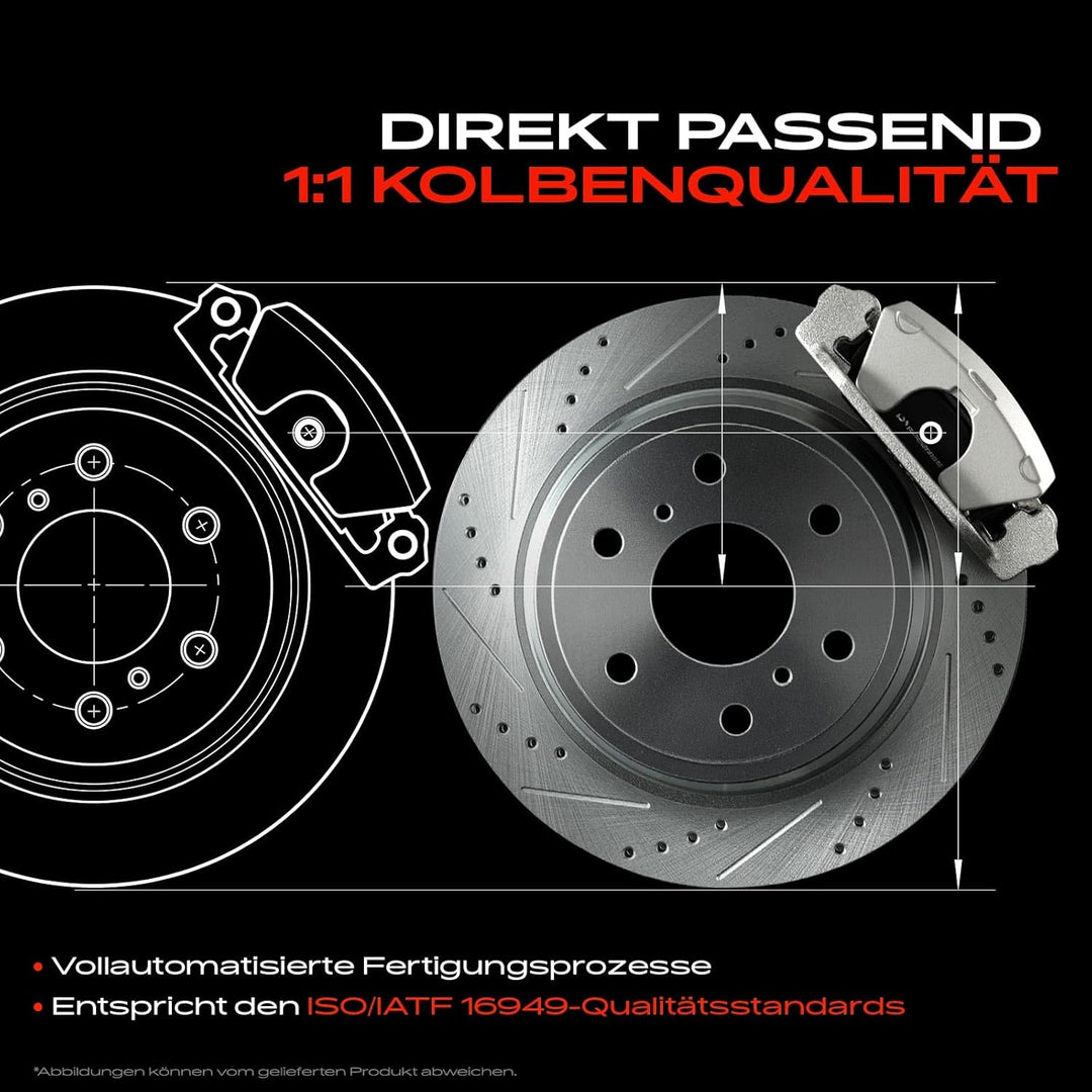 Frankberg Bremssattel Bremszange Hinten Links Kompatibel mit C-Max DM2 2007-2010 Focus II DA DP HCP