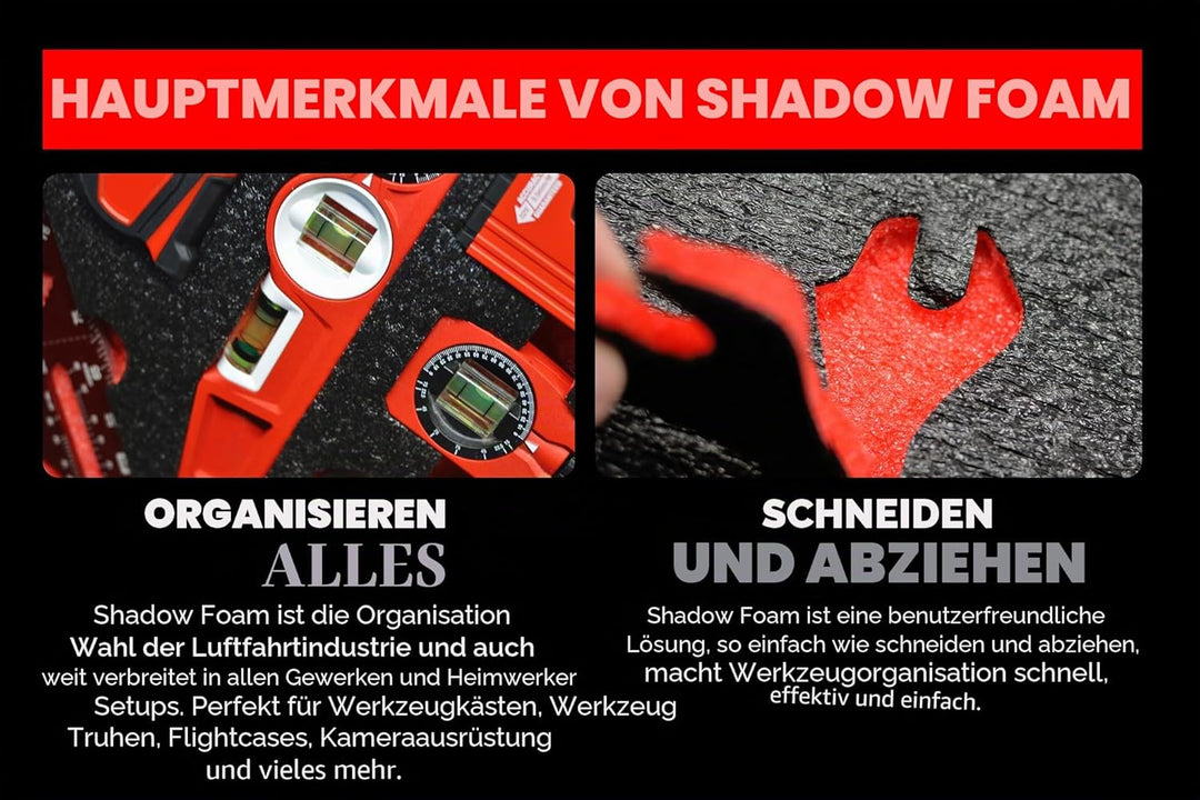 Shadow Foam L-Boxx Einsätze [Doppelpack] für Bosch L-Boxx 102-374 Schaumstoff für Sortimo L-Boxx Mod