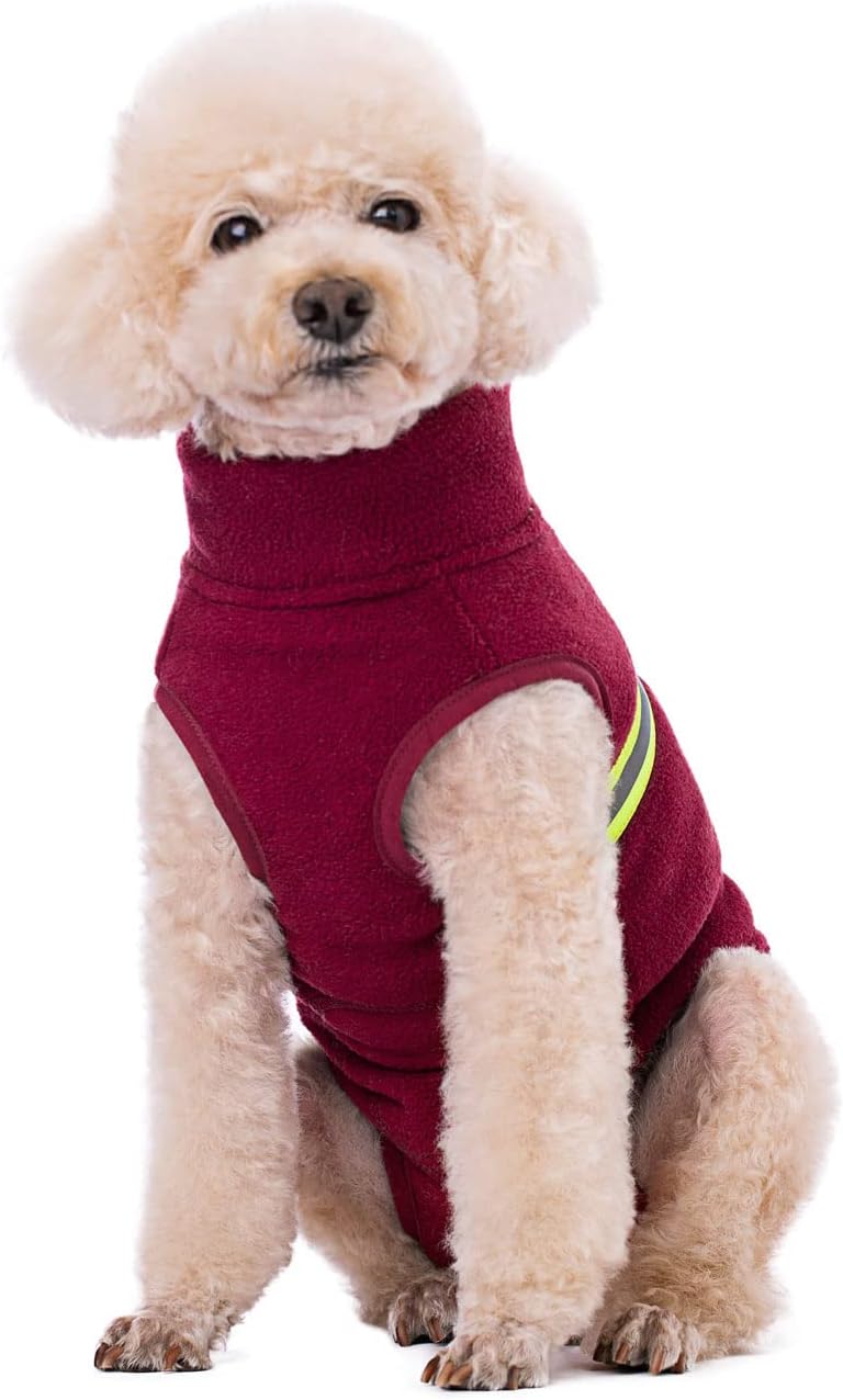 Kleiner Hundepullover, weiches Fleece mit reflektierender Weste, Hunde-Sweatshirt, Welpen-Winterklei