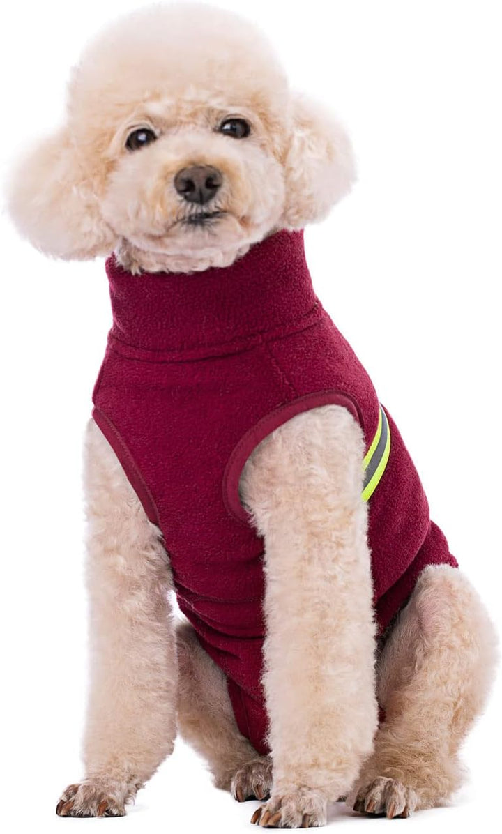 Kleiner Hundepullover, weiches Fleece mit reflektierender Weste, Hunde-Sweatshirt, Welpen-Winterklei