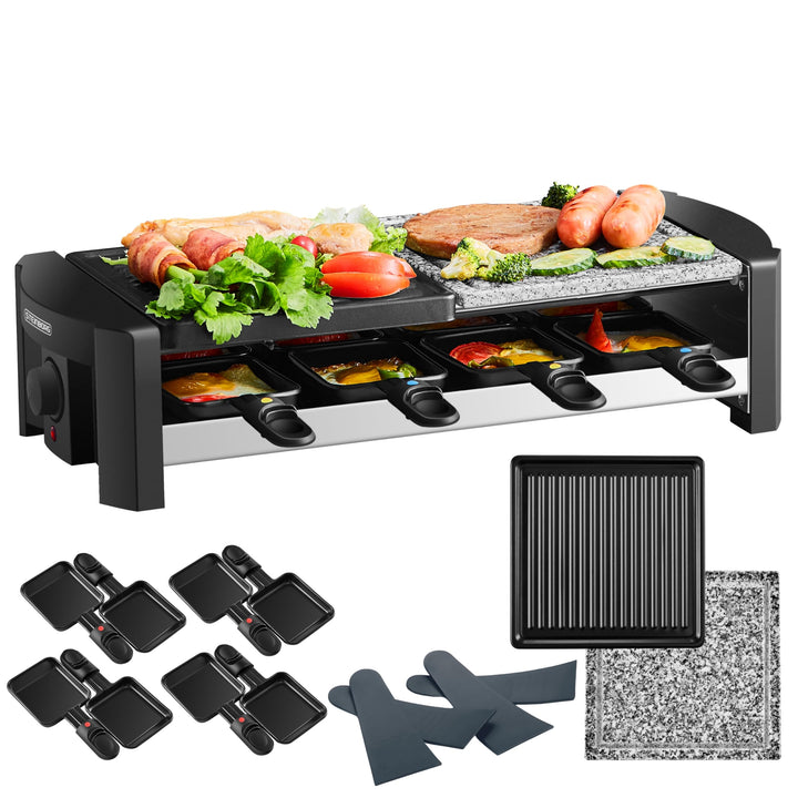 Raclette Grill | 8 Personen | Raclette Gerät | Raclettegrill | Party Grill | Elektro Grill | Tischgr