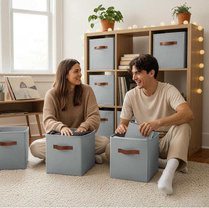 GRANNY SAYS Aufbewahrungswürfel Stoff, 6 Stück Aufbewahrungsboxen für Würfelregal, Regalkörbe 27 x 2