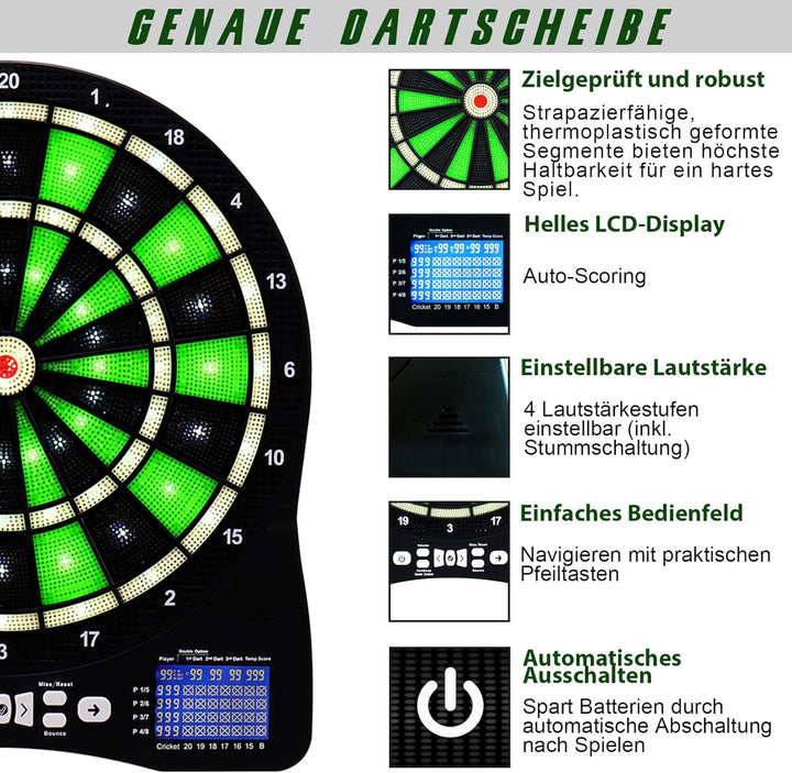 Turnart Dartscheibe Elektronisch 2023 Dartscheibe Elektronische Dartscheibe E Dartscheibe mit LED Be