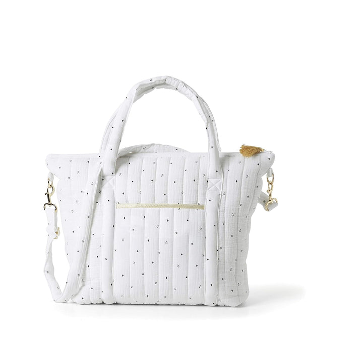 VERTBAUDET Wickeltasche,Plume" wollweiss bedruckt ONE SIZE