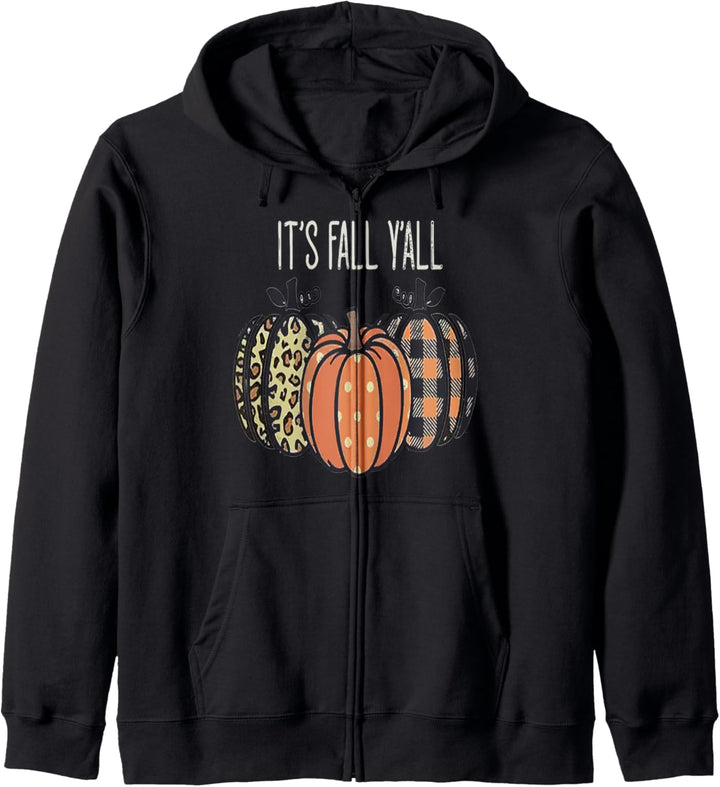 Thanksgiving Autumn It's Fall Yall Leopard Pumpkin Kapuzenjacke