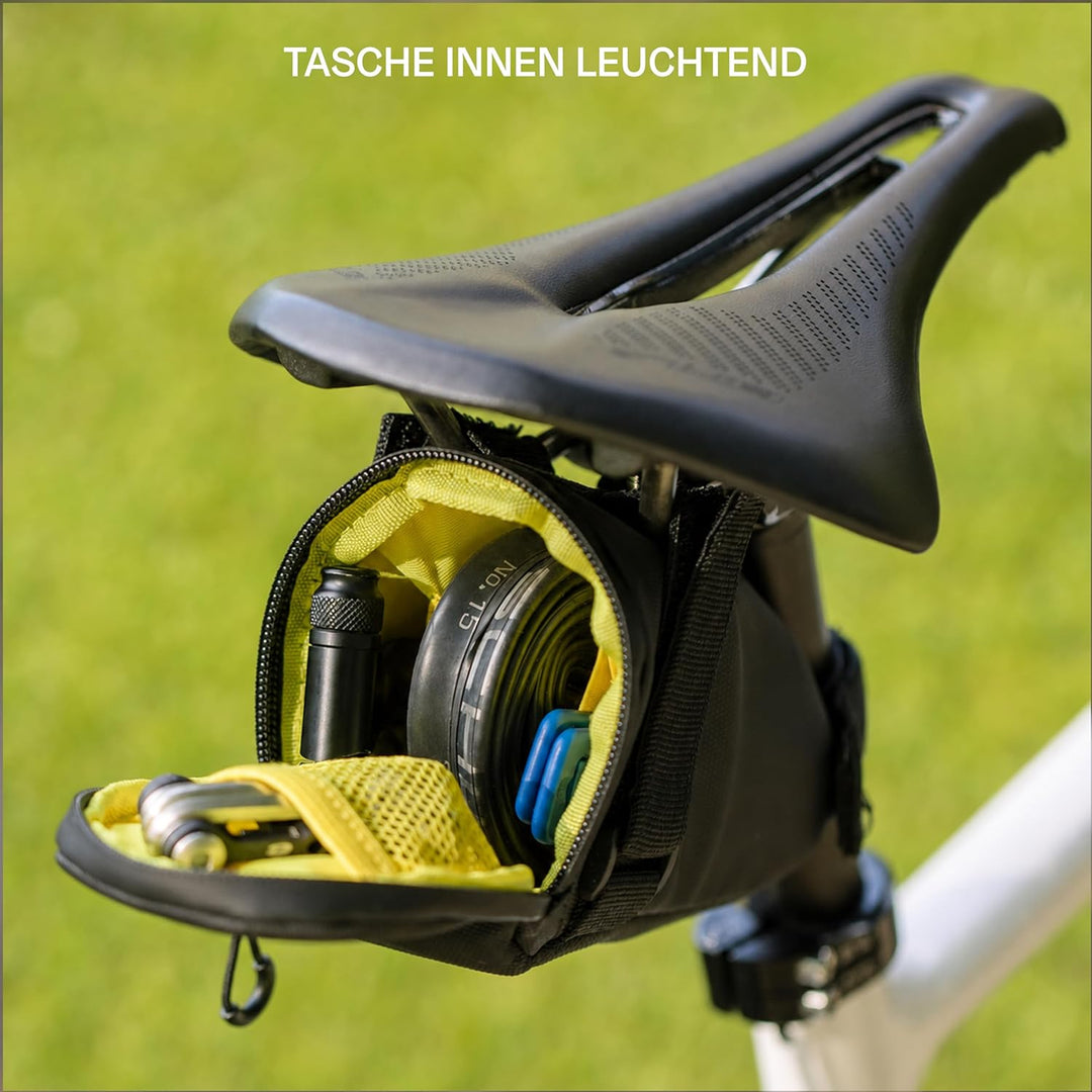 Satteltasche, 0,73 Liter, Wasserdicht – Recyceltes Robustes Polyester – Aero-Design – Helles Innenfu