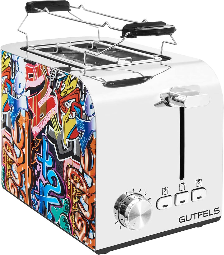 TOAST 3010 G | Toaster 2 Scheiben mit Brötchenaufsatz | 7 Leistungsstufen | 850 W | Auftau-, Aufwärm