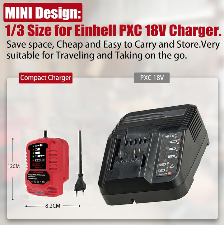 PXC Ladegerät für Einhell 18V Batterie, Cordless Tool Akku Ladegerät Power X-Change Schnellladegerät