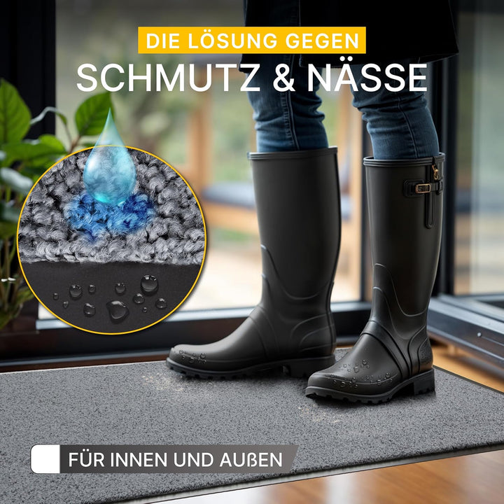 Entrando Fussmatte 90x120 cm rutschfest &amp; saugstark – Pflegeleichte Schmutzfangmatte für Innen &amp; Aus