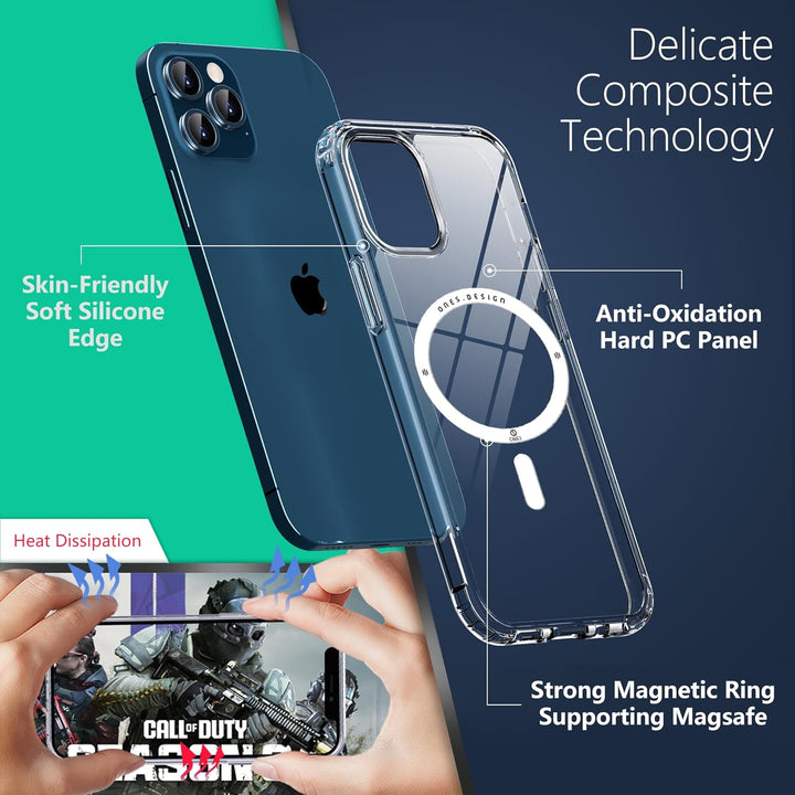 ONES Magnetisches HandyHülle für iPhone 11 Pro Max, Kompatibel mit MagSafe, Militärnorm Schutz Dünne