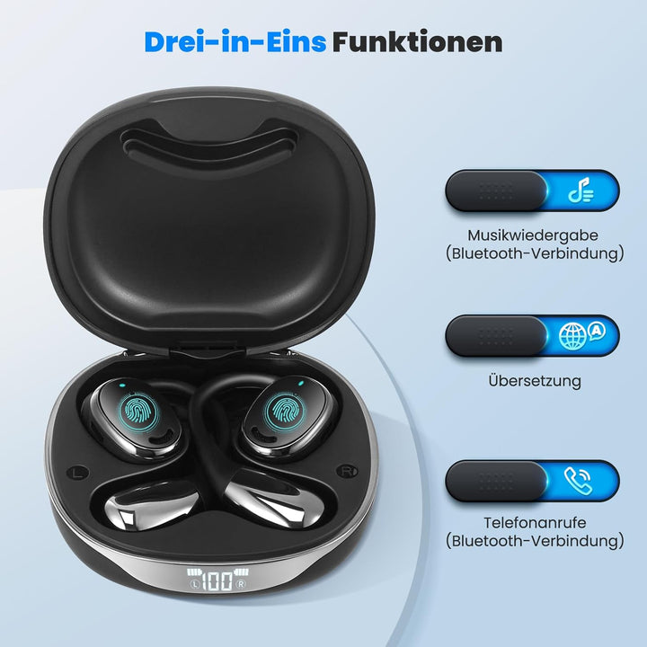 AI Übersetzer Kopfhörer mit Echtzeit-Übersetzung in 144 Sprachen, Bluetooth Kopfhörer mit HD-Stereo-
