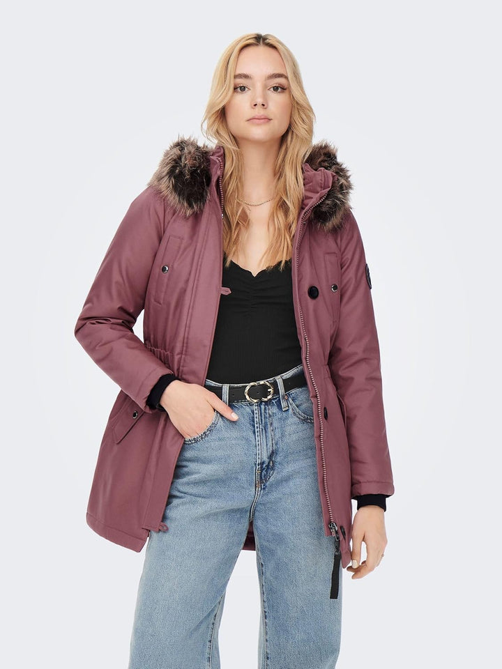ONLY Damen ONLIRIS FUR Winter Parka CC OTW 15213755 XS Rose Brown, XS Rose Brown