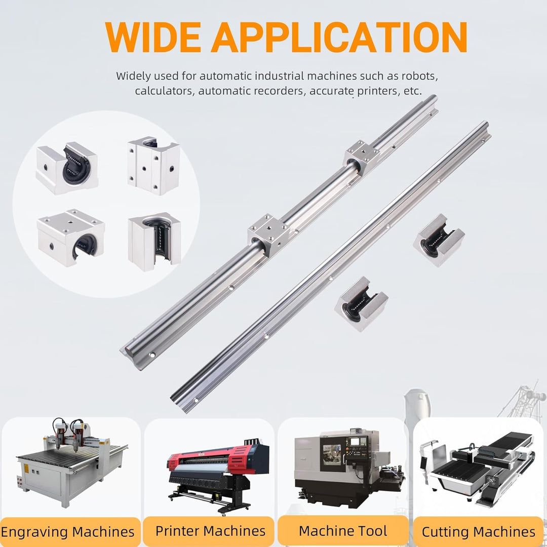 CNCYEAH Linearschiene Führungsschiene, 2 Stück Linearschiene 500 mm Linearlager-Gleitset mit 2 Linea