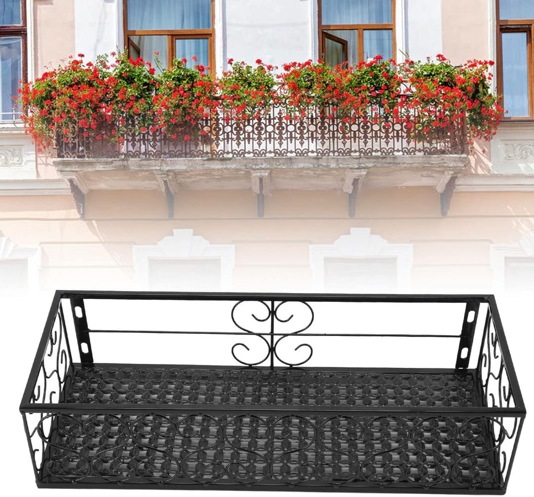 Balkon-Blumenregal, Hängender Blumentopf-Aufhänger, Hängender Schmiedeeiserner Zaun, Innen-Fensterba