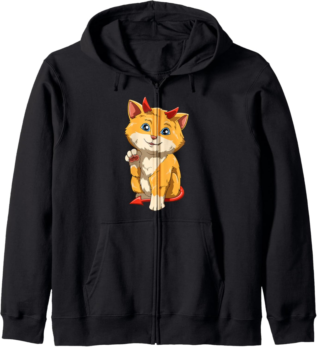 Katze mit Teufel Hörner Teuflische Mieze Kapuzenjacke
