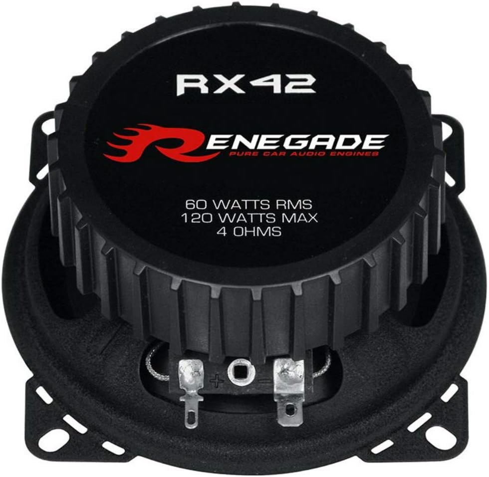2 RENEGADE RX42 2 Wege koaxial Lautsprecher 4" 10,00 cm 100 mm 60 watt rms 120 watt max impedanz 4 o