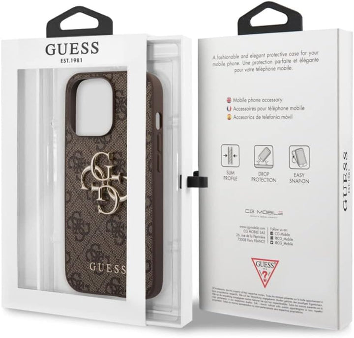 Guess GUHCP13X4GMGBR hülle für iPhone13 Pro Max 6,7" braun 4G Big Metal Logo