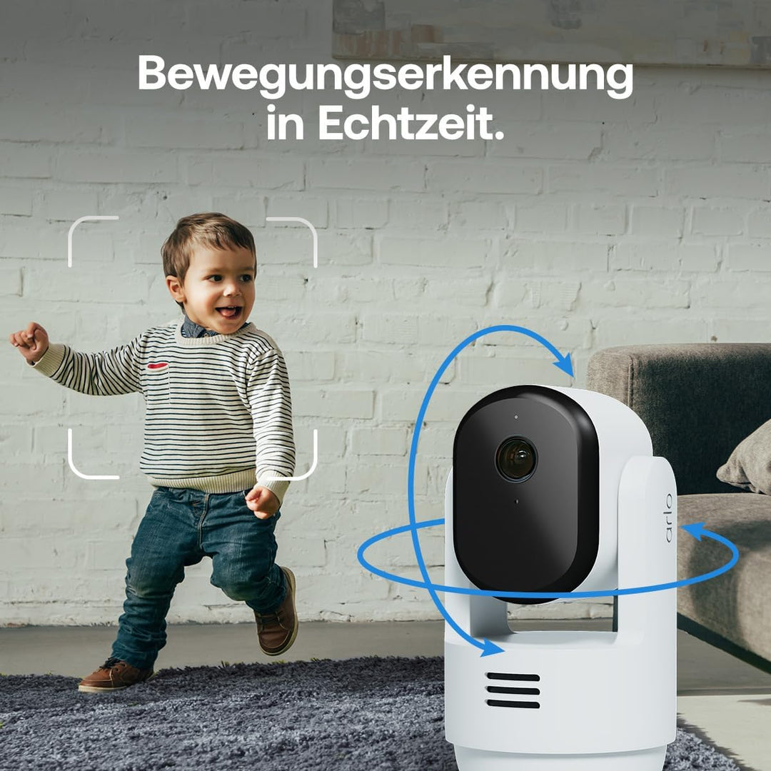 Arlo Indoor 3 PTZ 2K Überwachungskamera Innen, 1er Set, 360º Schwenkbar, 2-Wege-Audio, Bewegungsverf