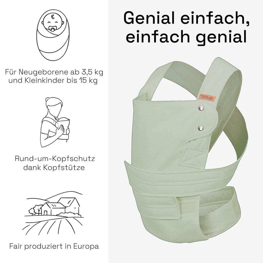 marsupi Breeze Babytrage - Babys und Kleinkinder bis zu 15 kg - Baby Erstaustattung - Klett-Verschlu