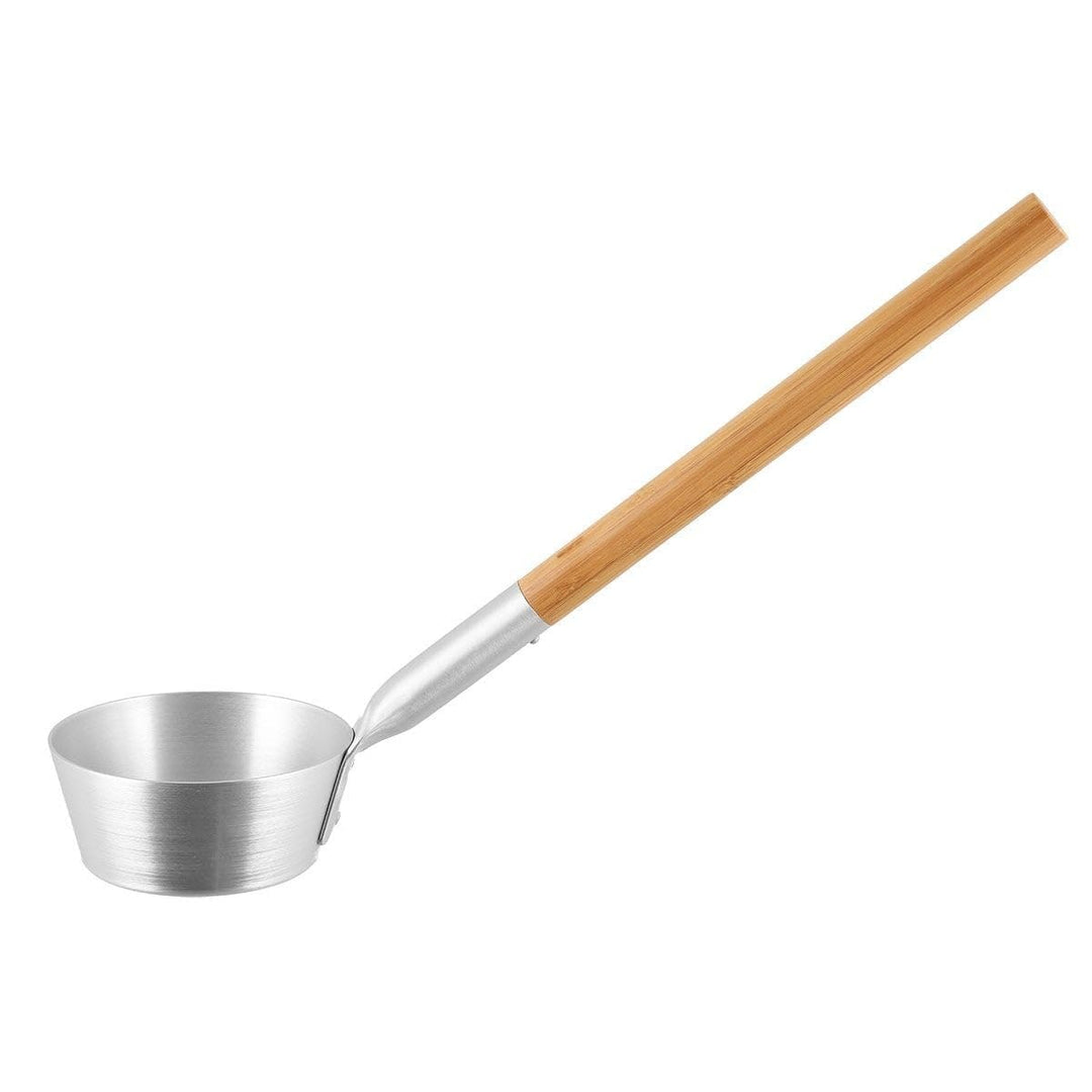 Rento Saunakelle - Saunalöffel - Aluminium mit Bambusgriff - Silber