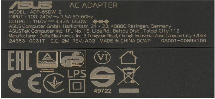 Asus ZenBook Flip 14 UX461UN Original Netzteil 65 Watt EU Wallplug Normale Bauform