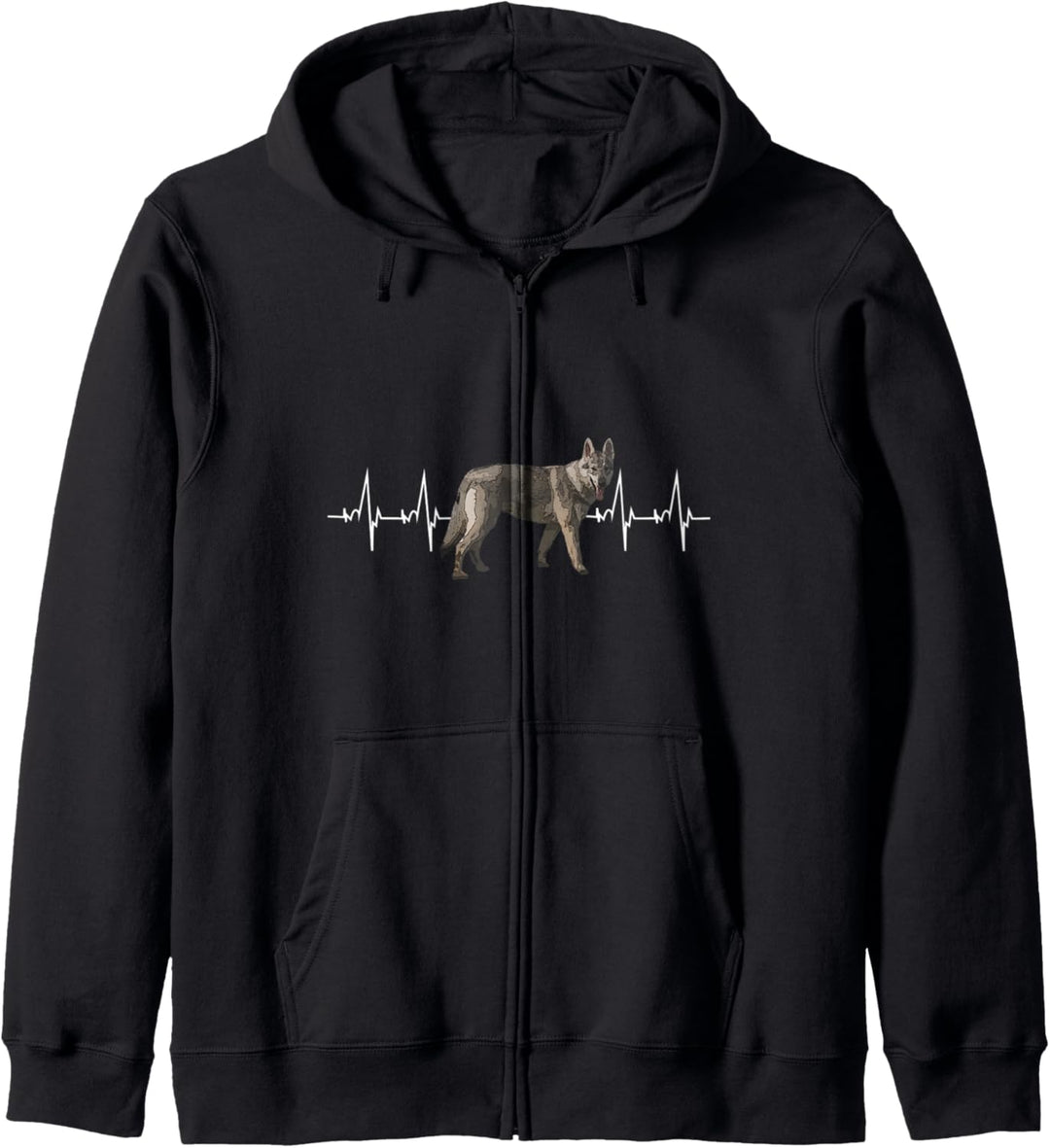 Herzschlag Pulslinien Design Tschechoslowakischer Wolfshund Kapuzenjacke