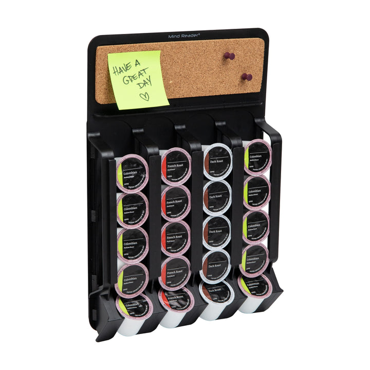 Mind Reader WMNT-BLK Halterung Wall Single Serve Storage Organizer and Memo Board, 20 Coffee Pod Cap