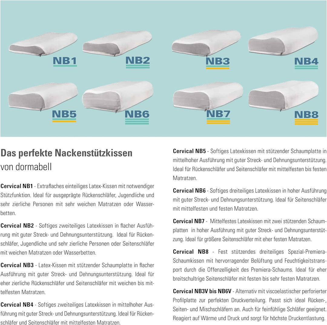 Dormabell Cervical Nackenstützkissen NB 7 65/32/14,5
