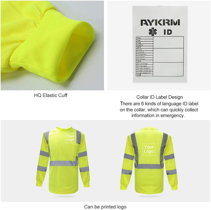 Warnschutz Shirt Langarm warn t Shirts Warnschutz Arbeitskleidung Eu-gleb-langarm M, Eu-gleb-langarm