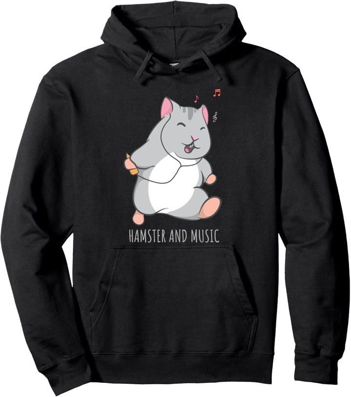 Lustiger Hamster Niedlicher Nager Musiker Pullover Hoodie