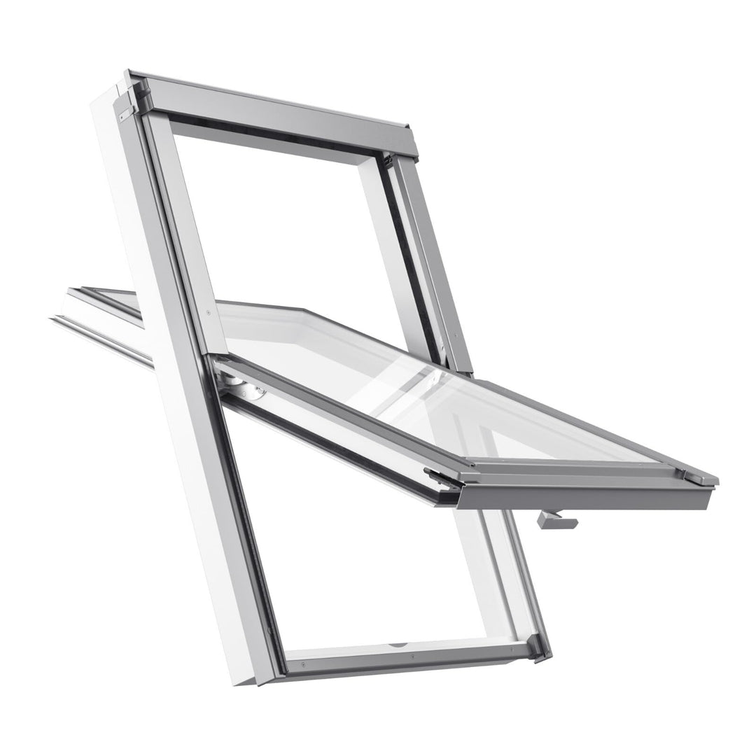 BAUBAY 55x78 cm Dachfenster aus Kunststoff | Fenster mit 2-fach Verglasung | Schrägfenster | inkl. E