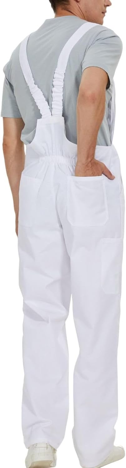 WORK IDEA Arbeits-Latzhose für Männer Multi Pocket Technology Herren Arbeitslatzhose 5XL Weiss, 5XL