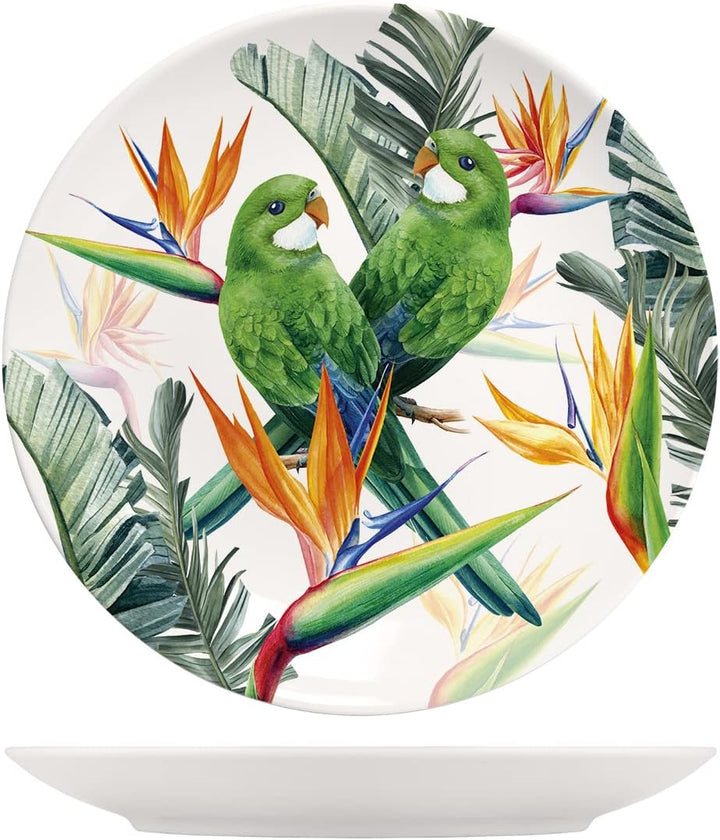 H&h set 6 piatti piani exotic in new bone china avorio decorato cm 26