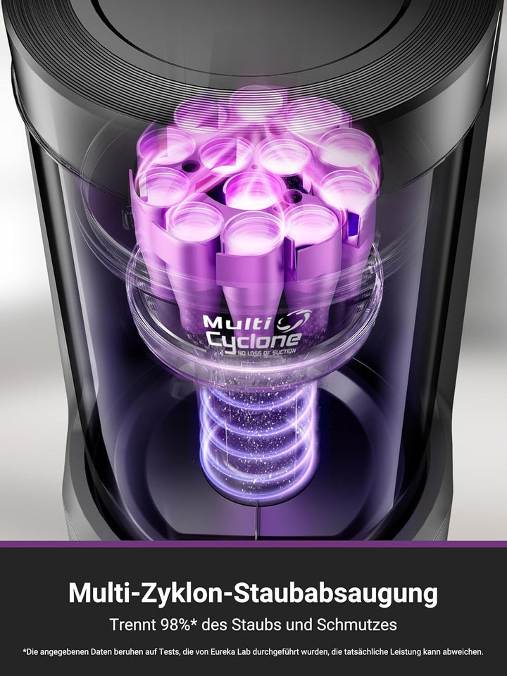 EUREKA E20 Plus Saug- & Wischroboter + beutelloser Multi-Zyklon Absaugstation (Duo-KI-3D-Hindernisve