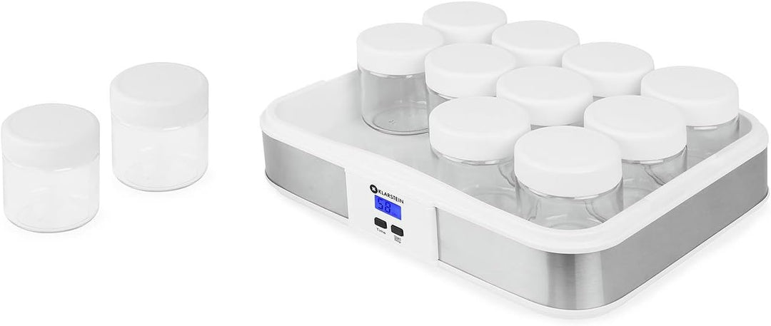 Klarstein Gaia Joghurtmaker elektrischer Joghurtzubereiter mit 12x 210ml Gläser (Timer, gesteuerte T
