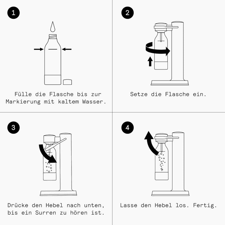 Aarke Carbonator 3, Premium Wassersprudler aus Edelstahl mit Aarke Flasche, Mattgrau Finish, Mattgra